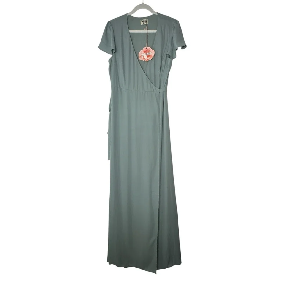 New Show Me Your Mumu Noelle Maxi Wrap Dress Women's‎ Large Bridesmaids Wedding